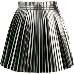 MM6 margínela pleated faux leather silver skirt 38